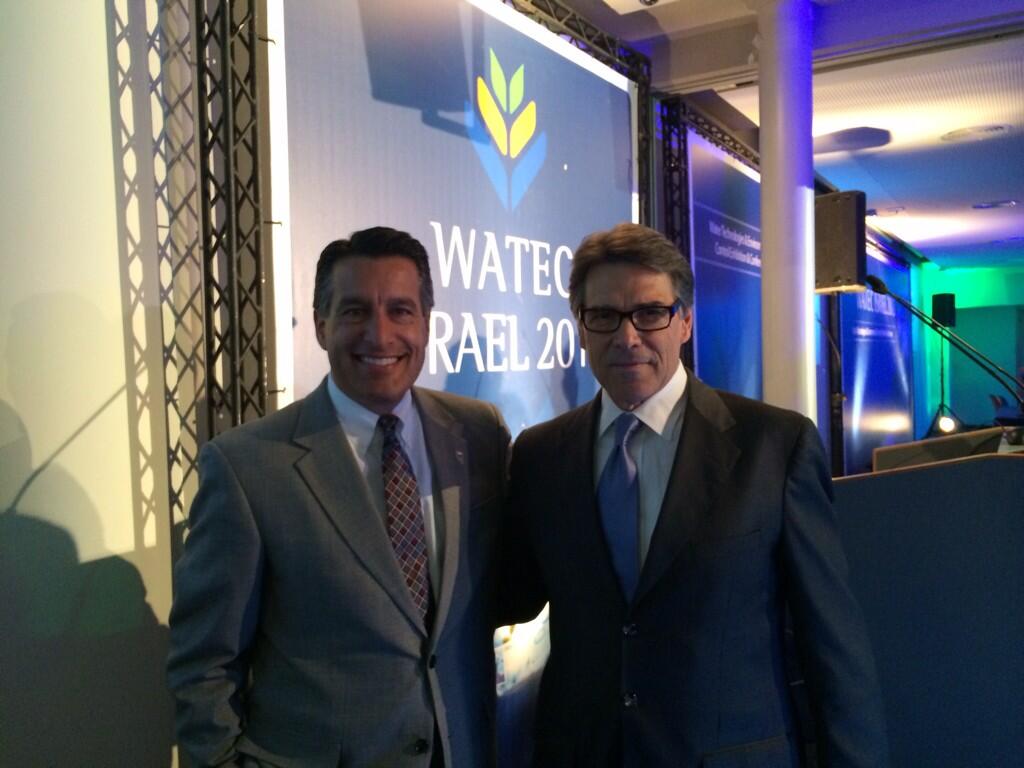 Gov. Perry with Gov. Sandoval of Nevada at WATEC Israel