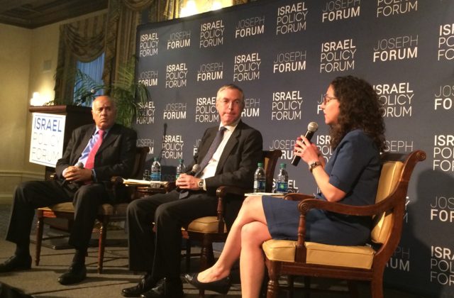 L to R: Jibril Rajoub, Secretary of the Fatah Central Committee, DF Brigadier General (Res.) Michael Herzog, and moderator Tamara Cofman Wittes, director of the Center for ME policy at Brookings